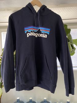 Patagonia Logo Uprisal Hoodie Men’s Size M Women’s Size L Color Navy Blue 