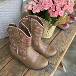 Brown And Pink Cowgirl Boots