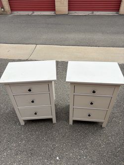 White nightstands 3 drawers from ikea
