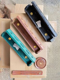 Wooden Incense Burner Box Coffin