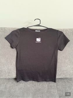 Hello Kitty Black Short Sleeve Girls Tee