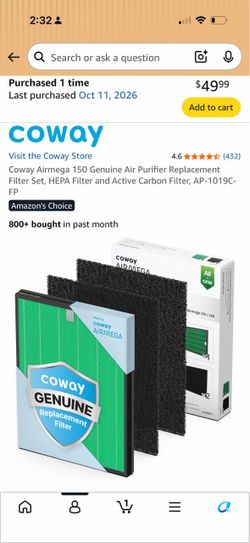 COWAY replacement filter