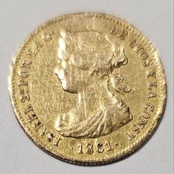  Isabel II 20 Reales (1,69g) 1861 Madrid AC-672 EBC-