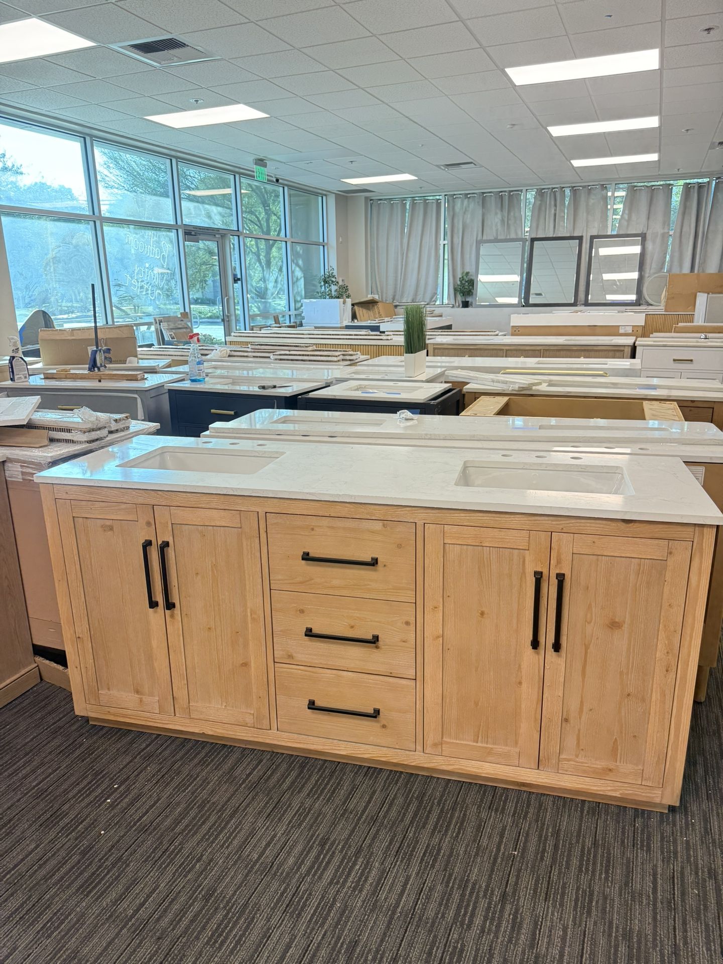 72” Bathroom Vanity In Wood Color 