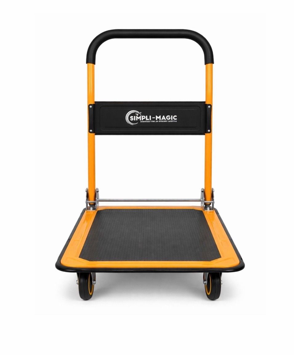 Simpli-Magic Foldable Platform Push Cart Hand Truck Dolly, 330 lb Capacity, Steel Flatbed with Swivel Wheels Brand New