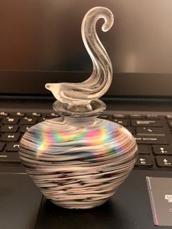 Vintage Iridescent Glass Perfume Vessel