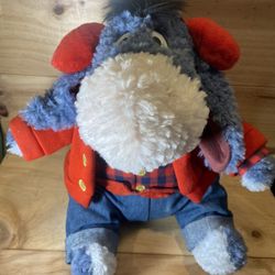 Disney Store Christmas Plush Eeyore Plushie Stuffed Animal