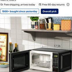 Mainstays 0.7 Cu Ft Countertop Microwave Oven, 700 Watts Black 