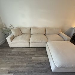 Living Spaces Cream Cloud Couch 
