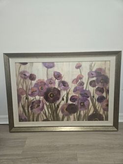 Large Framed Floral Wall Art