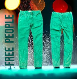 Free People l Green Corduroy Pants l Size 28 l EUC