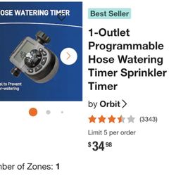 1-Outlet Programmable Hose Watering Timer Sprinkler Timer