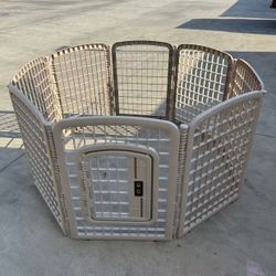 New In Box 34 Inch Tall 8 Panel Resin Plastic Dog Pet Exercise Playpen Fence Kennel Enclosure Crate Barrier Adjustable Detachable 