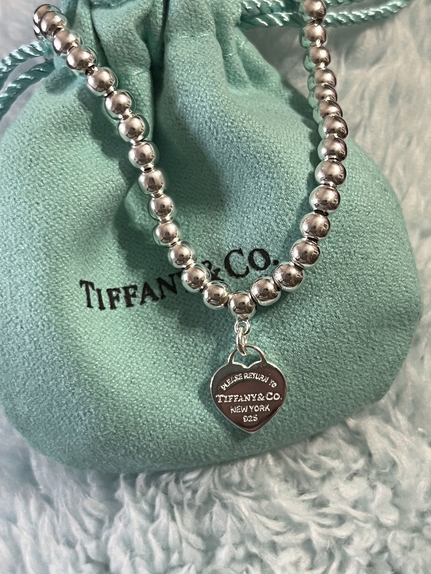 Tiffany And Co. Return To Tiffany Heart Tag bead bracelet 925 sterling silver