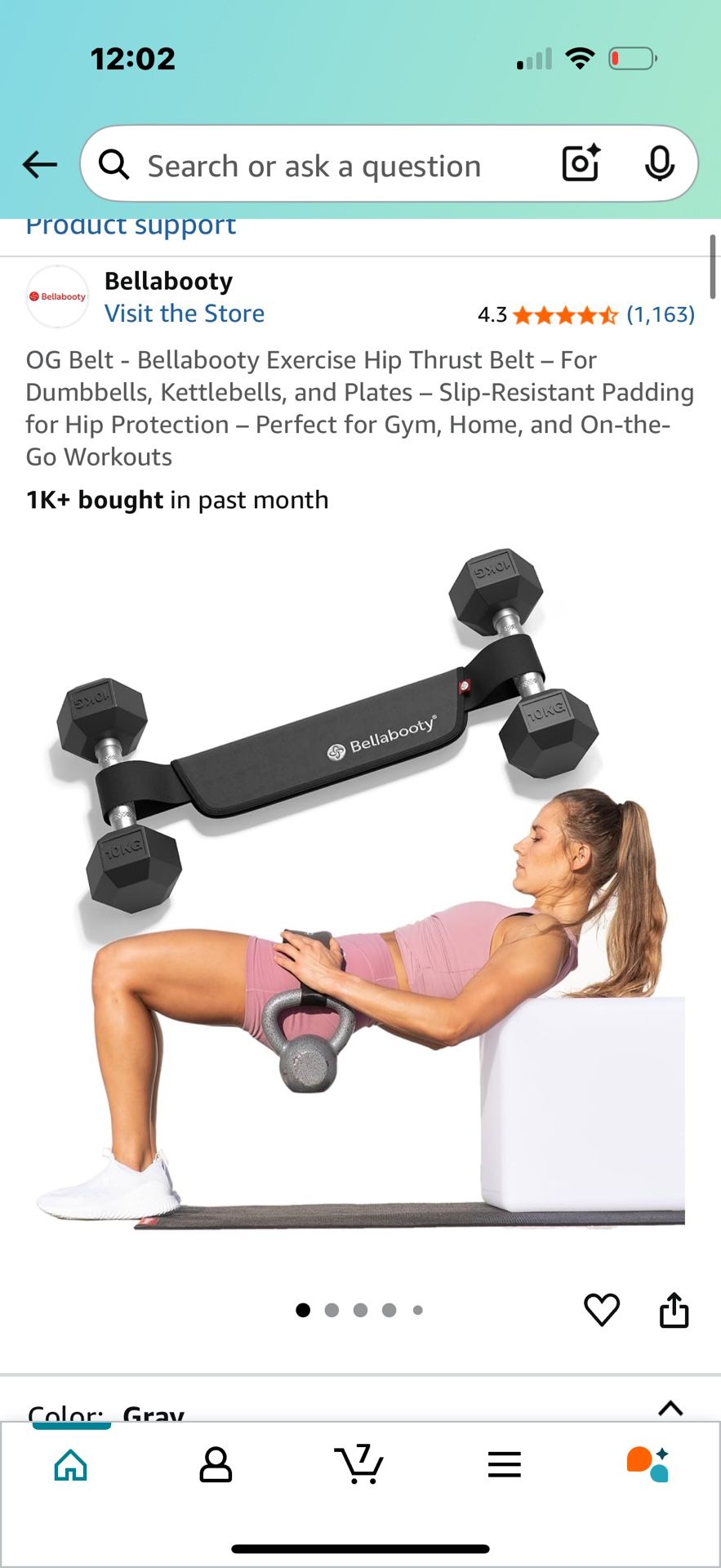 Bellabooty  Exercise Hip Thrust Belt NEW