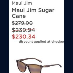 MAUI JIM SUGARCANE STG-BG. UNISEX SLIM FRAME SUNGLASSES. 