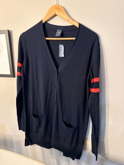 Gap Navy Cardigan with Red Stripe Detail