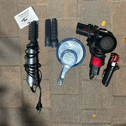 Hair curler With Attachments And Blow Dryer