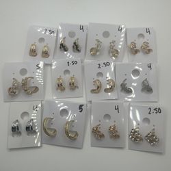 Gold Plated Earrings With Price Written