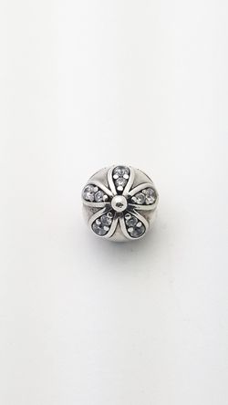 Pandora 925 ALE Flower w/stones inside authentic charm