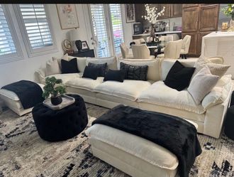 White couch with pillows