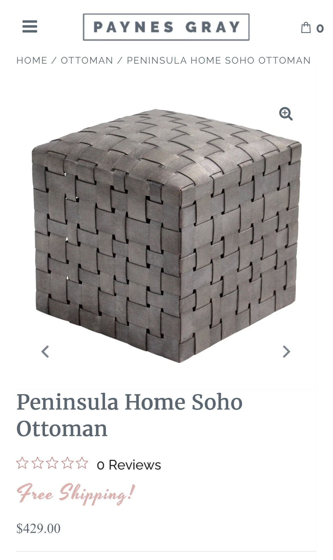 Paynes Grey Peninsula Home Soho Ottoman