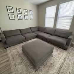 Modern Couch + Ottoman