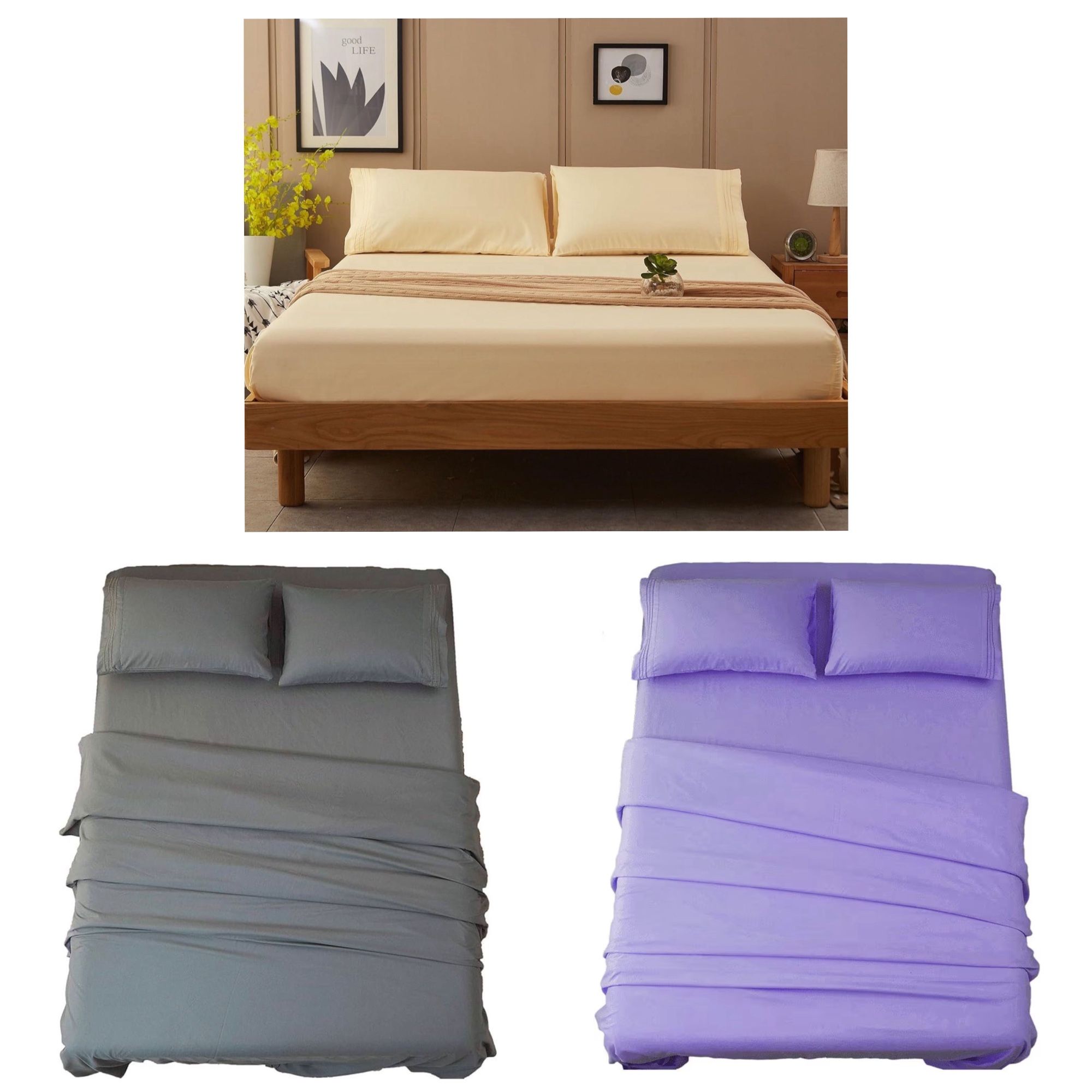 4pcs king size bed sheet set, 1800 thread count, new: