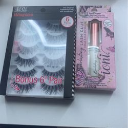 LASHES AND GLUE FOR 13$