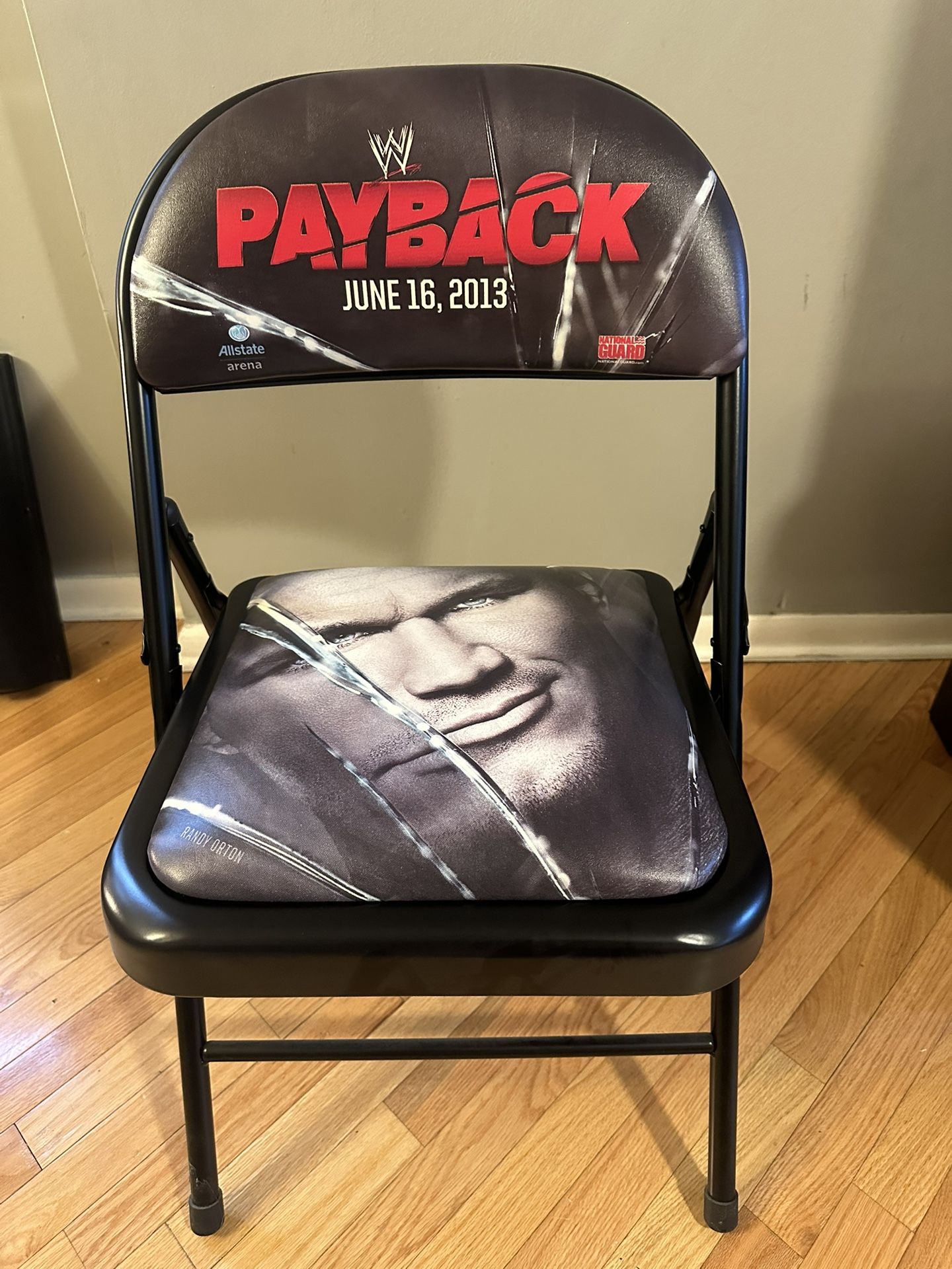Randy Orton WWE Metal Folding Chair Payback June 16, 2013 Wrestling Collectable
