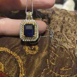 Genuine Madagascar Blue Sapphire and Gemstone Necklace - new 