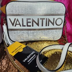 100% Authentic Valentino White and Gold purse