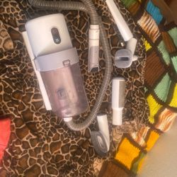 Pet Grooming  vacuum quiet, clean your pet hair white mood I will disturb the pets clean up well as allergy guard filters pretty brand new worrks well