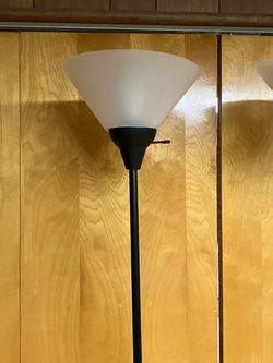 Set of two torchere floor lamps
