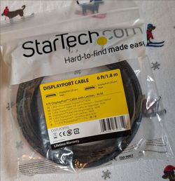 Brand New Startech 6FT DisplayPort 1.2 Cable with Latches M-M HBR2 4Kx2K (DISPLPORT6L)