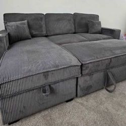 New Sleeper Sectional Couch With Storage / Free Delivery 