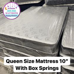 Queen Size Mattress 10 Inches And Box Springs High Quality Also Available Twin-Full-King New From Factory