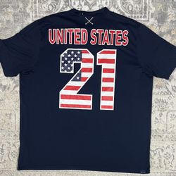 Puma Men's Size XL United States #21 Ryder Cup 2020 T-Shirt Blue  