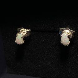 Sterling Silver Opal Earrings 