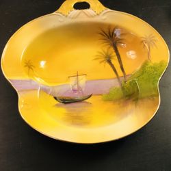 Vintage Ceramic Plate Hand Painted 