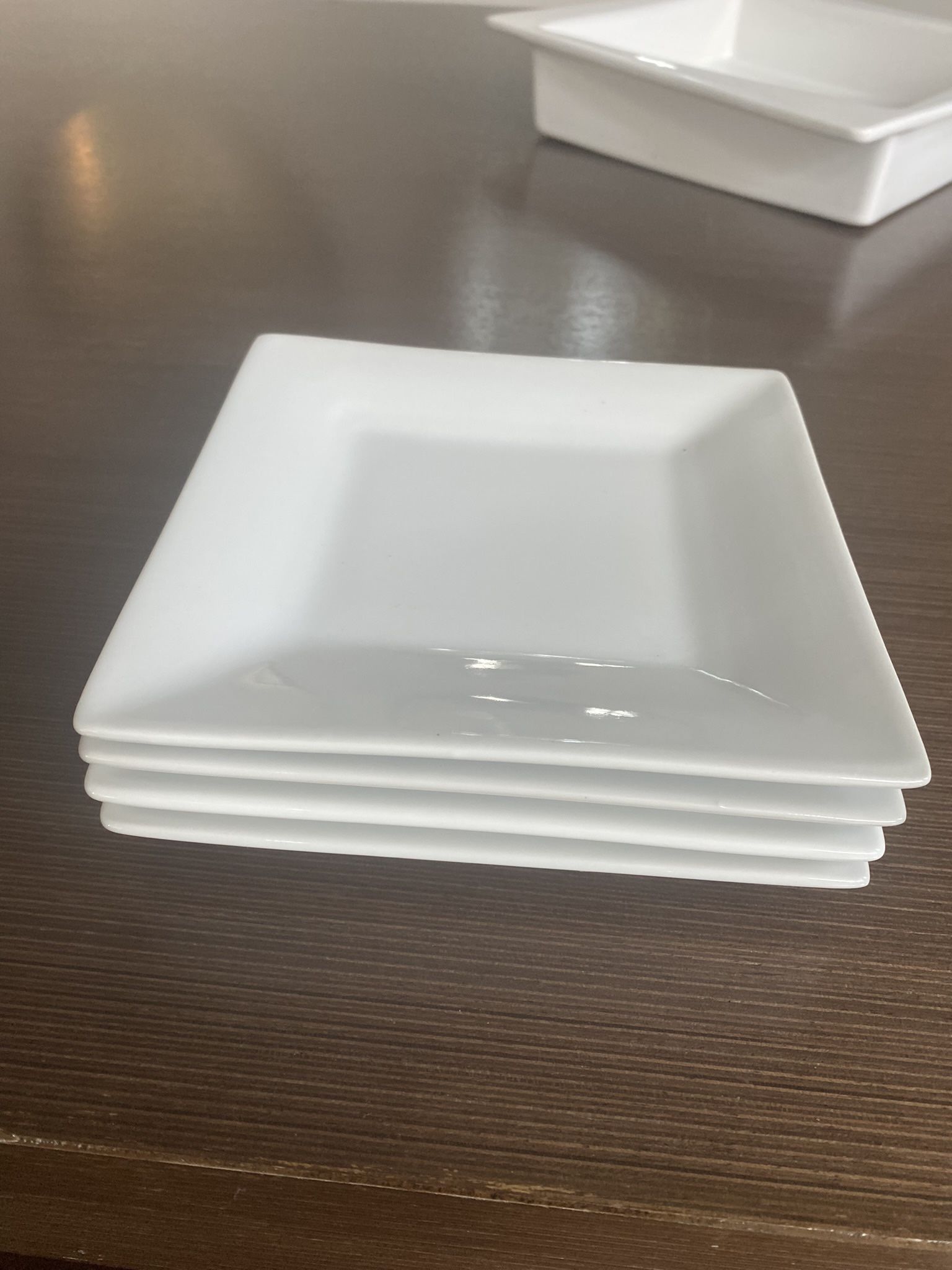 Crate & Barrel Appetizer Plates - Set of 4, 6”x6”
