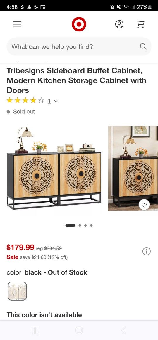 $140 Credenza, New & Unboxed