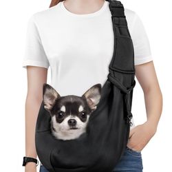 Pawaboo Small Dog Sling Carrier, Reversible Hands Free Dog Sling Carriers for Small Dogs Cats (A37)