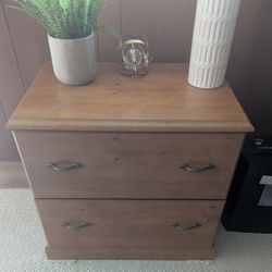 Two Drawer Wood File Cabinet