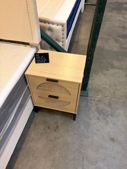 2-Drawer Nightstand with Cane Detail