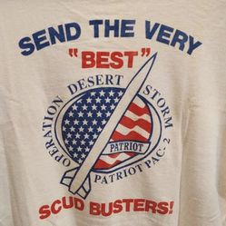 Vintage Iraq War Patriot Missile Team Scud Busters Desert Storm 1990's T Shirt