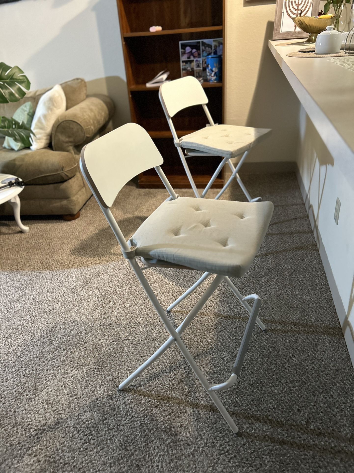 IKEA Folding Bar Stools – Set of 2 (White)