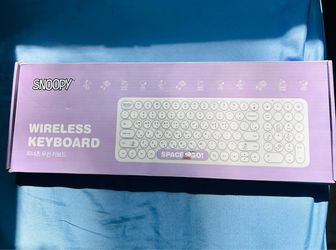 Snoopy Wireless Silent Keyboard Retro Round Keys Usb Keyboard
