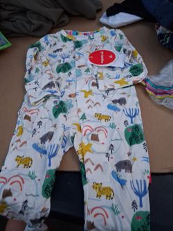 Baby Footed Pajama Romper with Animal Print