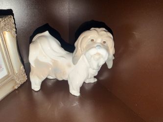LLADRO Dog Glazed Porcelain Lhasa Apso/ Tibetan Terrier Figurine Furio Mostachos